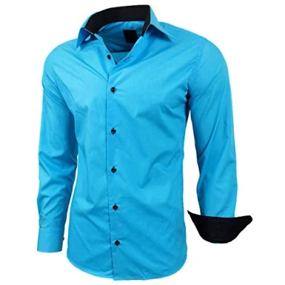 Abbildung von BAXBOY Langarmhemd Kentkragen Businesshemd Slim Fit Hemd mit farblich abgesetzten