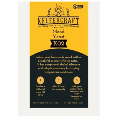 Abbildung von Keltercraft K02 Met Hefe [10g: Für 25L Honigwein] Trockenhefe Weinhefe Reinzuchthefe