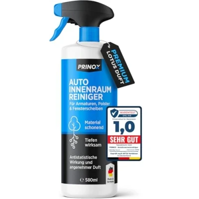 Abbildung von PRINOX® Profi Auto Innenraum Reiniger 580ml für die Innen Reinigung von Kunststoff, Polster, Leder &amp; Fenster Premium Innenraumreiniger Cockpit Konzentrat Autositz