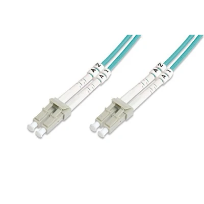 Abbildung von DIGITUS DK 2533 20/3 Glasfaserkabel OM3 20 m LC zu Duplex LWL Kabel 1/10/40/100 Gbit/s MM Multimode Glasfaser LAN Fasertyp: 50/125 µ Türkis (Aqua)