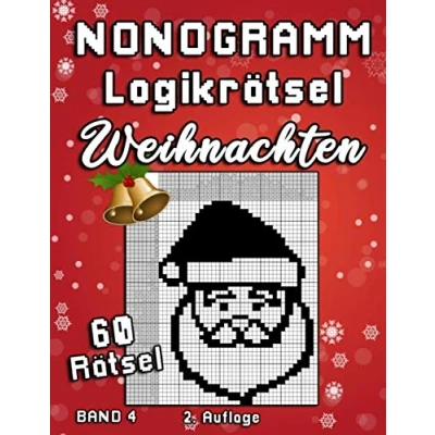 Abbildung von Weihnachten Nonogramm Logikrätsel: Weihnachtliche Hanjie Rätselsammlung mit kniffeligen Bilderrätseln aus Japan zur BesinnlichkeitKnobelspaß für jung und alt (Logik Puzzles)