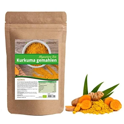Abbildung von Mynatura Bio Kurkumawurzel gemahlen 2000g I Kurkuma Pulver Tee Kochen Lebensmittel Ökologischer Anbau Vegan und Vegetarisch Gewürz Superfood (DE ÖKO 044) (2000g)