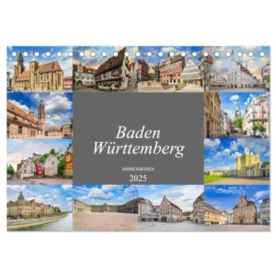 Abbildung von Baden Württemberg Stadtansichten (Tischkalender 2025 DIN A5 quer), CALVENDO Monatskalender