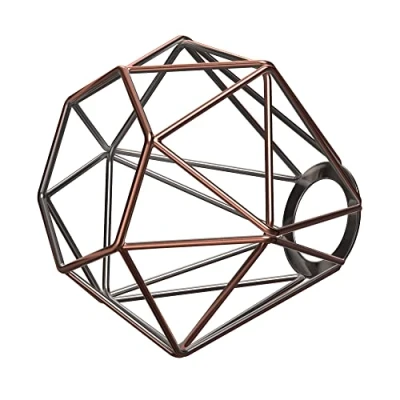 Abbildung von ledscom.de Käfig lampenschirm, bronze, E27 / E14, 160mm Ø, Metall Vintage Retro Leuchtenschirm, Ersatzschirm