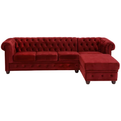 Abbildung von Home affaire Chesterfield Sofa &quot;New Castle L Form&quot;, hochwertige Knopfheftung in Design, B/T/H: 255(171/72)