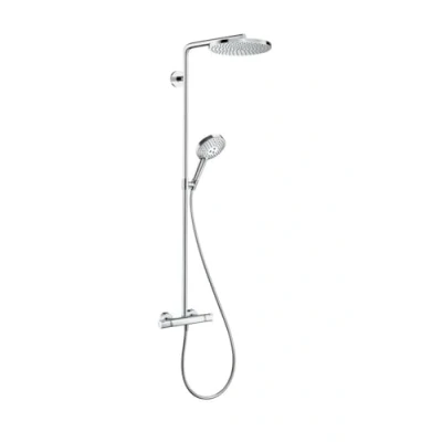Abbildung von hansgrohe Duschsystem, (Komplett Set), 24cm, PowderRain mit Thermostat