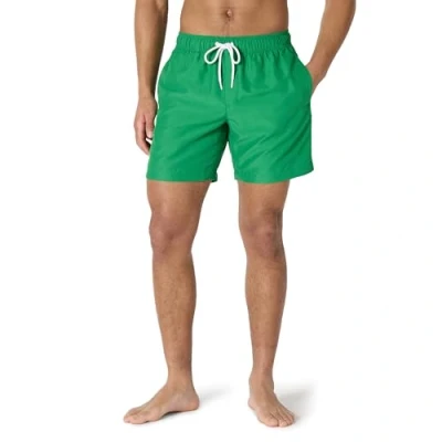 Abbildung von Amazon Essentials Herren Badehose, Schnell Trocknend, 18 cm, Dunkelgrün, XS