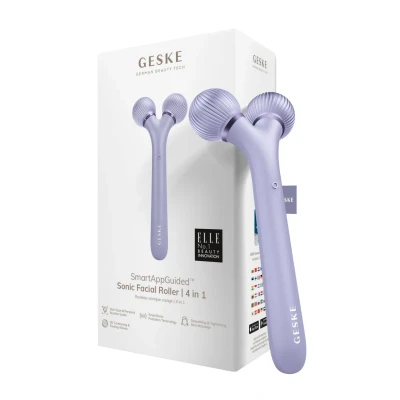 Abbildung von Geske SMARTAPPGUIDED Sonic Facial Roller 4 IN 1 Gesichtspflege Zubehör, Größe: One Size, Purple