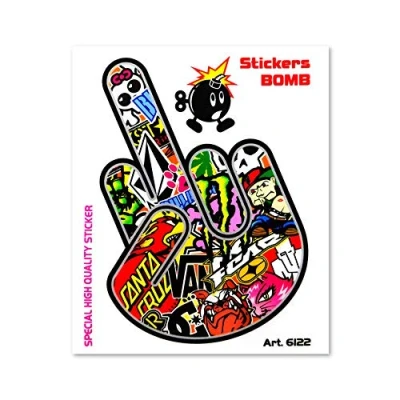 Abbildung von 4R Quattroerre.it 6122 Sticker Bomb Aufkleber Fuck, 10 x 12 cm