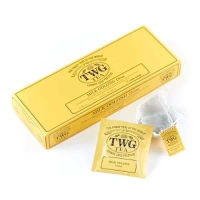 Abbildung von TWG Tea Milk Oolong Tee Milchig und Geröstet 15 Handgenähte Teebeutel aus Baumwolle Geschenkset