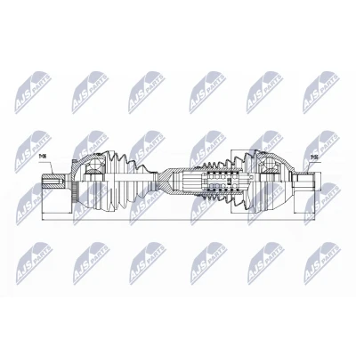 Abbildung von NTY NPW VV 047 Antriebswelle Vorderachse, Vorderachse links VOLVO: XC90 I