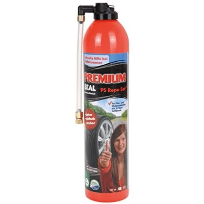 Abbildung von Premium Seal Reifenpannenset PS Repa Set 650ml, Reifendichtmittel für PKW Reifen bis 2,5 bar, Auto Pannenset Reifenreparatur