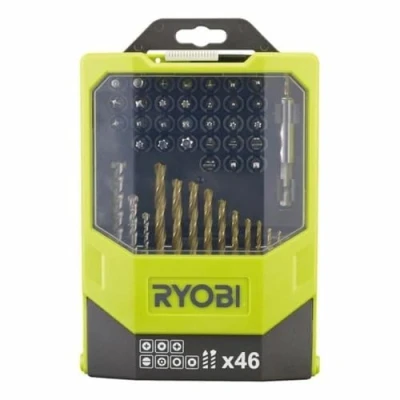 Abbildung von RYOBI Bohrer und Bit Set RAK46MIX, 46 teilig, Schraubendreher Bits, HSS Bohrer, Mauerwerkbohrer, für Bohrschrauber Schlagbohrer