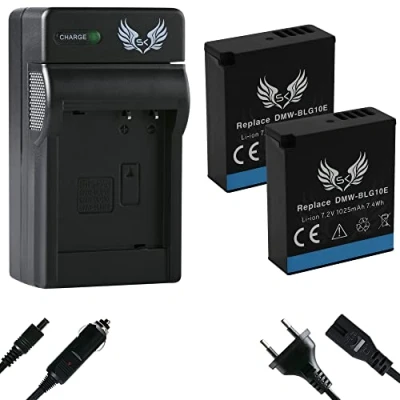 Abbildung von 2X SK Akku Ersatz für Panasonic DMW BLG10E 1025mAh + Ladegerät BLG10 BLE9 Lumix DC GX9 TZ91 TZ202 / DMC GF3 GX80 TZ81 TZ101