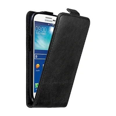 Abbildung von Cadorabo Hülle kompatibel mit Samsung Galaxy S3 / NEO Flip Design aus Premium Kunst Leder Klappbare Stoßfeste Magnetische Cover für Tasche in Schwarz