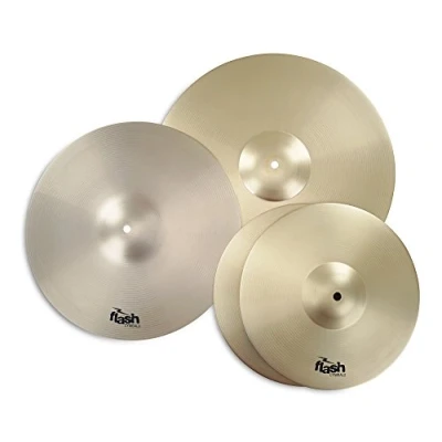 Abbildung von Flash Impact Series 368 Schlagzeug Becken Set (Drum Cymbals, 13&quot; HiHats, 16&quot; Crash Ride, 18&quot; voller, durchsetzungsfähiger Sound)