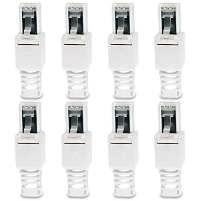 Abbildung von UC Express CAT 6a RJ45 Netzwerkstecker 8X Netzwerk Stecker Steckverbinder mit Zugentlastung werkzeuglos 6 CAT6a LAN Netzwerkkabel