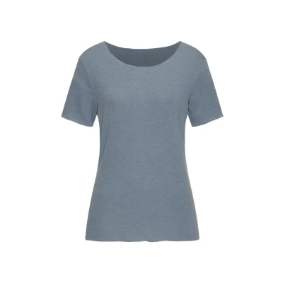 Abbildung von LASCANA Rundhalsshirt mit feiner Glitzereinfassung aus weichem Viskose Feinstrick