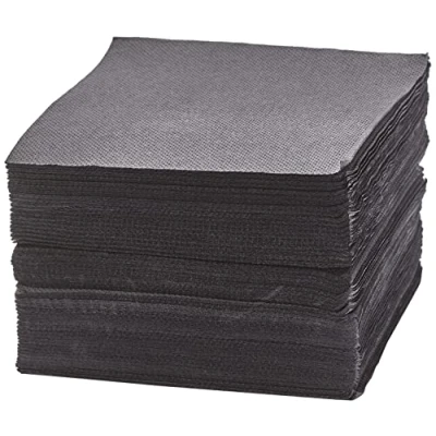Abbildung von Le Nappage Papierservietten Tex Touch Farbe Schwarz FSC® zertifizierte Servietten Recycelbar und biologisch abbaubar Packung mit 50 schwarzen Größe 25 x 24 cm