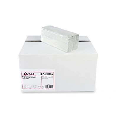Abbildung von Quicky Papierhandtuch, C Falz, 25 x 23 cm, 2lag, rec. grau, 4000 Blatt, 1er Pack (1 1 Stück), HP 99042, braun, 31 cm