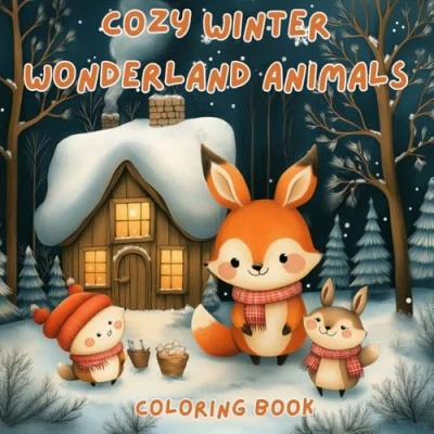 Abbildung von Cozy Winter Wonderland Animals Coloring Book: A Heartwarming Adventure with 50 Cute in Snowy Scenes