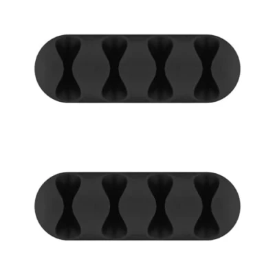 Abbildung von goobay 70406 Kabelmanagement 4 Slots (Mini) / Kabelhalter für Kabel, Kabelklemme Schreibtisch, Auto, Büro, Kabelclip Selbstklebend, Kabel Organizer, 64x21x11 mm, 2er Set