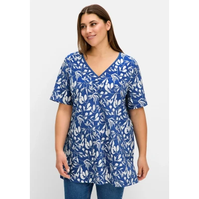 Abbildung von Sheego T Shirt Große Größen mit Blumendruck, in leichter A Linie