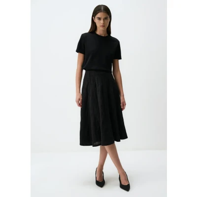 Abbildung von Jimmy Key MIDI Alinienrock, Damen, Größe: 38, Black