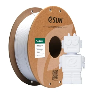 Abbildung von eSUN PLA Filament 1.75mm, Basic 3D Drucker Maßgenauigkeit +/ 0.03mm, 1KG Spule (2.2 LBS) Super Speedy für Drucker, Kühles Weiß