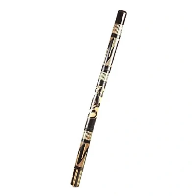 Abbildung von Didgeridoo Bambus Holz Aborigini bemalt geschnitzt Instrument fair Gecko Schildkröte Dot Painting (geschnitzt schwarz)
