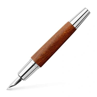 Abbildung von Faber Castell 148202 Füllfederhalter e motion Holz / Chrom, Feder: EF, inklusive Geschenkverpackung, Schaftfarbe: braun silber