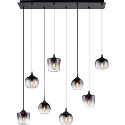 Abbildung von Pendelleuchte GREEN ZEA, 8x E14/25 Watt max., rauchfarbene Gläser, Schwarz