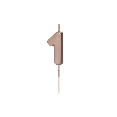Abbildung von partydeco Geburtstagskerze, Geburtstagskerze Zahl 1 Zahlenkerze 4,5cm Rosegold