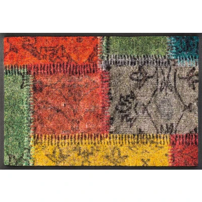 Abbildung von wash+dry by Kleen Tex Fußmatte &quot;Vintage Patches&quot;, rechteckig, Schmutzfangmatte, modernes Patchwork Design, rutschhemmend, waschbar