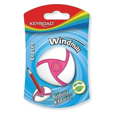 Abbildung von KEYROAD Radiergummi WINDMILL/Radierer für Bleistift und Buntstift/ 1 Stück/Mischung aus Farben/Ideal Schule Büro