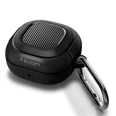 Abbildung von Rugged Armor Soft Case für Samsung Galaxy Buds Live (2020) / Pro (2) Schwarz Hülle Silikon Spigen earbuds