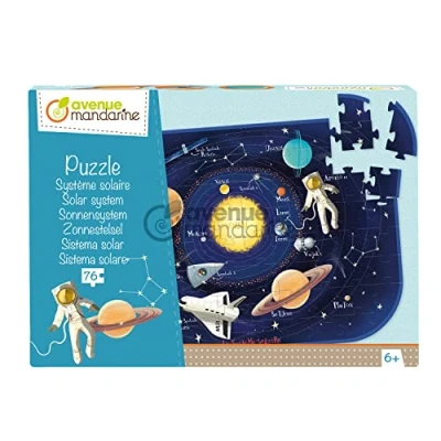 Abbildung von Avenue Mandarine PU017C Puzzle XXL (76 Teile, mit Poster, ideal für Kinder ab 6 Jahren) 1 Stück, Sonnensystem