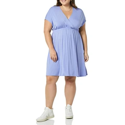 Abbildung von Amazon Essentials Damen Surplice Kleid (Erhältlich in Übergröße), Sanftviolett, XXL