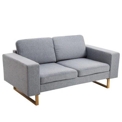 Abbildung von Sofa 2 Sitzer Stoffsofa Ecksofa Couch Polstersofa Loungesofa Kissen