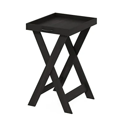 Abbildung von Furinno Classic Tabletttisch mit abnehmbarem Tablett, Holzwerkstoff, Espresso, 1 Pack