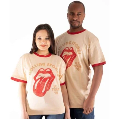 Abbildung von Rolling Stones Unisex The US Tour 78 Official Ringer Orange T Shirt, XL