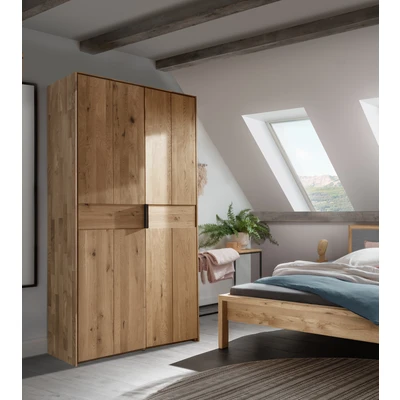 Abbildung von Home affaire Drehtürenschrank &quot;Huven, Kleiderschrank, viel Stauraum, Aufbewahrung&quot;, Massiv Eiche, unterschiedliche Schrankbreiten erhältlich &quot;218cm Hoch&quot;