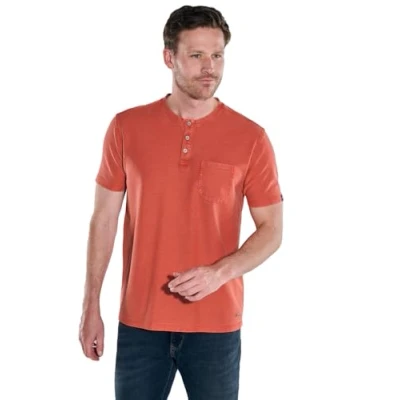 Abbildung von engbers Herren Henley Shirt Regular, 37308, Orange in Größe XXL