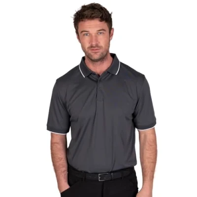 Abbildung von Island Green IGTS1899 Herren Poloshirt mit Rückenpasse Detail, Kohlenschwarz, X Klein
