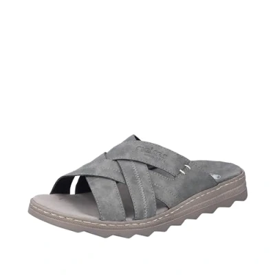 Abbildung von Rieker Pantolette flach, Herren, Größe: 40, Grau Schuhe