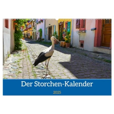 Abbildung von Der Storchenkalender (Wandkalender 2025 DIN A2 quer), CALVENDO Monatskalender