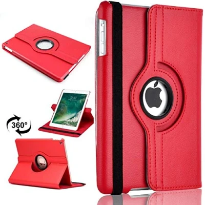 Abbildung von TechDealsUK 360 Grad drehbare Hülle für Apple iPad Mini 1, 2 und 3 7.9 2012, 2013, 2014 Ständer Kunstleder Rot
