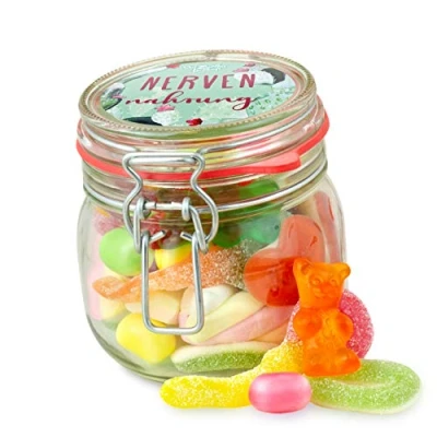 Abbildung von Kleines Nervennahrung Glas toller Süßigkeiten Mix, süße Geschenk Idee für Familie und Freunde, 320 g
