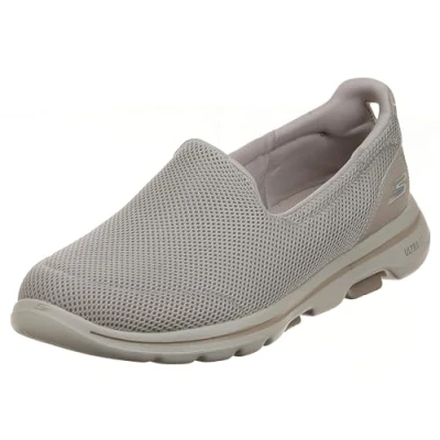 Abbildung von Skechers Damen Go Walk 5 Sneakers, Taupe Textile Trim, 36.5 EU