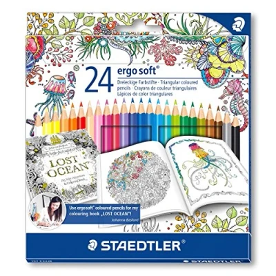 Abbildung von Staedtler ergosoft 157 C24JB Buntstifte, Set 24 farben, Exklusive Johanna Basford Edition